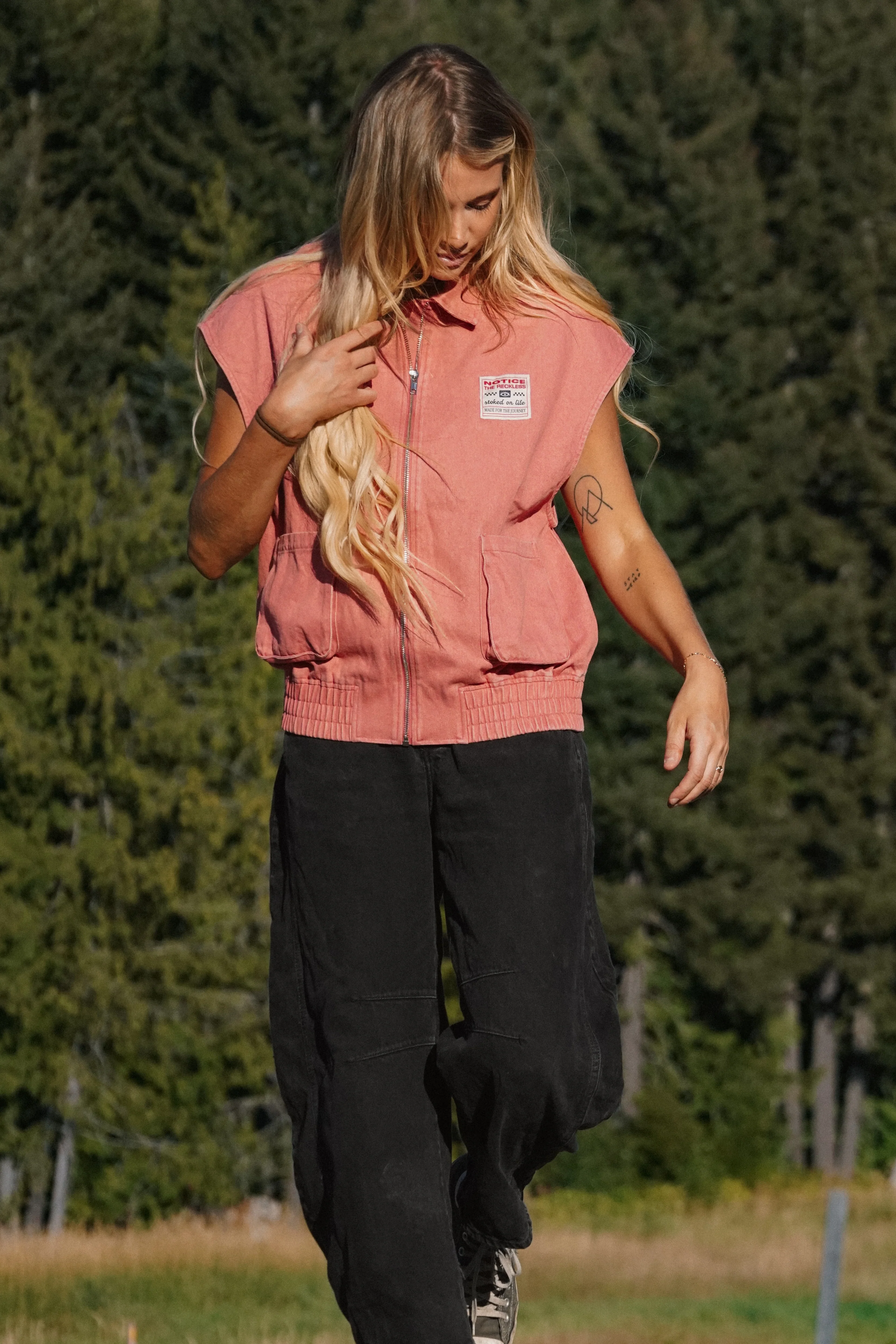 Dusty Rose Jeans Vest - Image 4