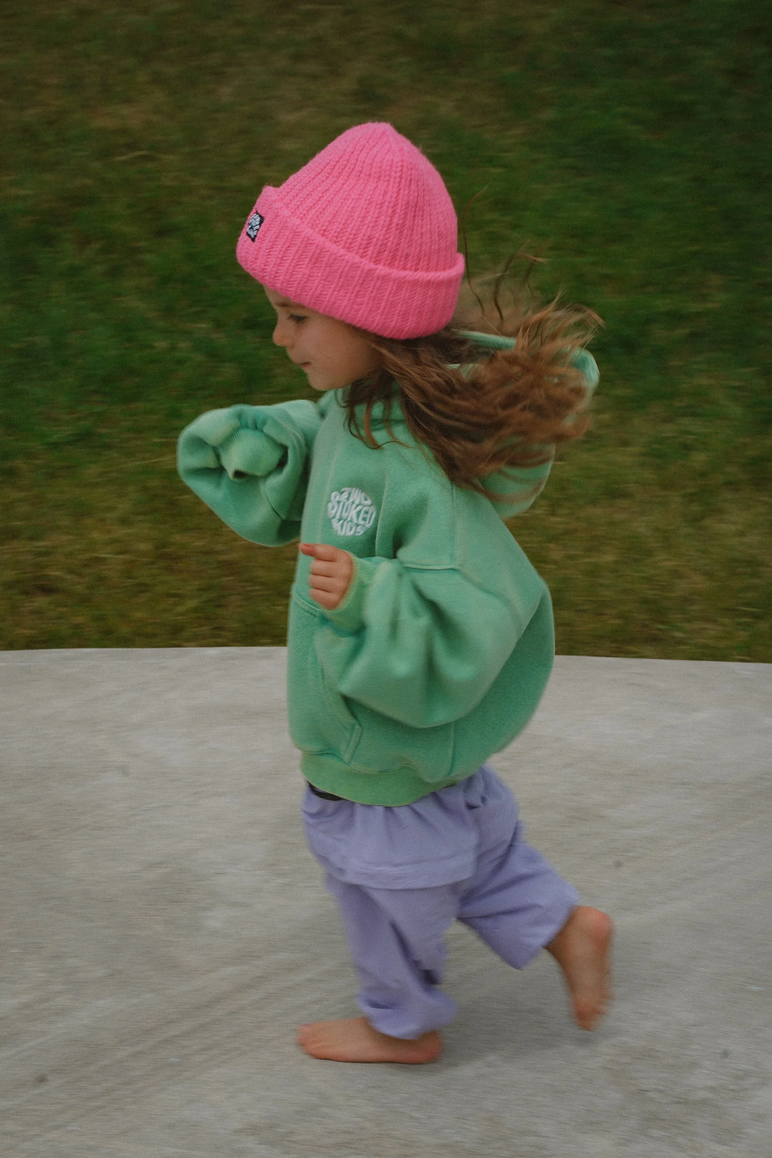 Washed Green Kids Oversized Hoodie - Image 2