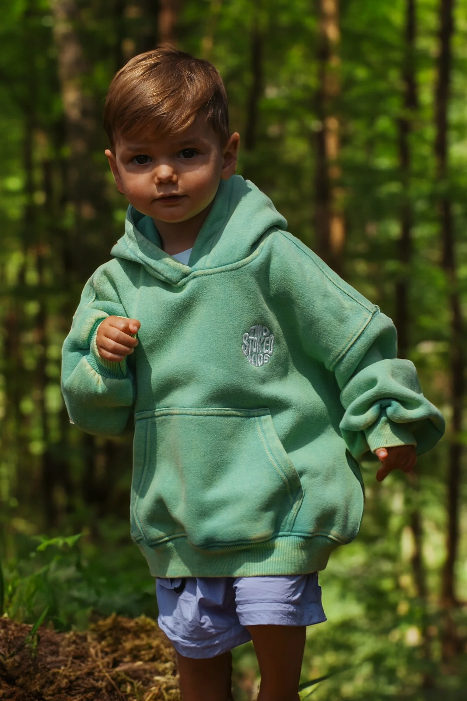Washed Green Kids Oversized Hoodie - Image 3